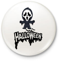 printfashion Halloween Scream - Kitűző, hűtőmágnes - Fehér (3081871)