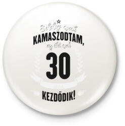 printfashion kamasz-30-black-white - Kitűző, hűtőmágnes - Fehér (3076746)