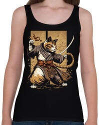 printfashion Ninja macska - Női atléta - Fekete (12674946)