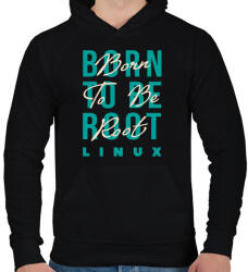 printfashion Linux rendszergazda - Férfi kapucnis pulóver - Fekete (3530701)