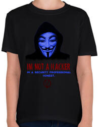 printfashion im a not hacker-anonimus - Gyerek póló - Fekete (2621793)