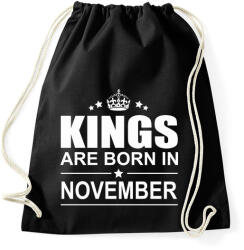 printfashion Kings are born in November - Sportzsák, Tornazsák - Fekete (391189)