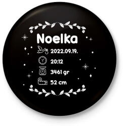 printfashion Kisbaba infók - Kitűző, hűtőmágnes - Fekete (10732759)