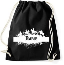 printfashion Lovas minta - Névvel, fehér - Sportzsák, Tornazsák - Fekete (6324252)