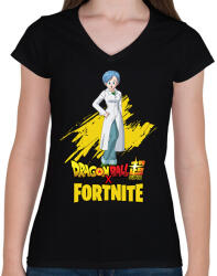 printfashion Bulma - Fortnite - Női V-nyakú póló - Fekete (8256634)
