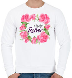 printfashion A legjobb testvér - Férfi pulóver - Fehér (405096)