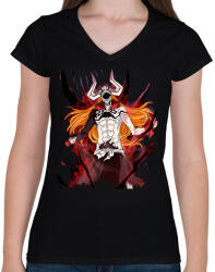 printfashion Bleach Kurosaki Ichigo - Női V-nyakú póló - Fekete (16439830)