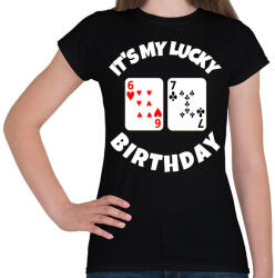 printfashion 67 POKER SZÜLINAP - Női póló - Fekete (9845445)