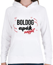 printfashion Boldog Apák napját - Női kapucnis pulóver - Fehér (13489511)