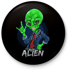 printfashion Alien - Kitűző, hűtőmágnes - Fekete (14088122)