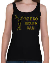 printfashion AZ ERŐ VELEM VAN - Női atléta - Fekete (1499198)