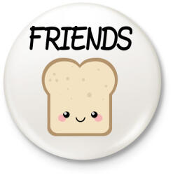 printfashion Best Friends - Nutellás kenyér 2 - Kitűző, hűtőmágnes - Fehér (3076988)