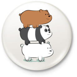 printfashion Friend Bears 3 - Kitűző, hűtőmágnes - Fehér (3079092)