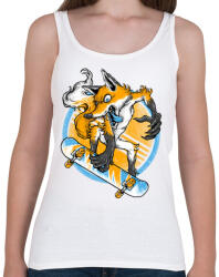 printfashion Deszkás róka - Női atléta - Fehér (113416)