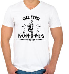 printfashion kőműves vagyok - Férfi V-nyakú póló - Fehér (1632992)