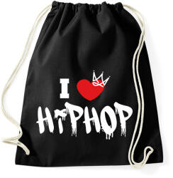 printfashion I love hiphop (white) - Sportzsák, Tornazsák - Fekete (7514250)