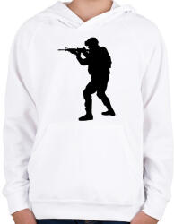 printfashion Katona - Gyerek kapucnis pulóver - Fehér (4575549)