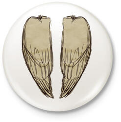 printfashion Madárszárny (zárt) - Kitűző, hűtőmágnes - Fehér (15470749)