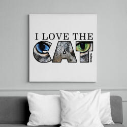 printfashion Macska felemás színű szemekkel világos színű termékekre - Vászonkép - Fehér (13484673)