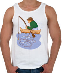 printfashion Horgász - Férfi atléta - Fehér (13874188)