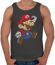 printfashion Mario - Férfi atléta - Sötétszürke (70846)