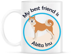 printfashion My best friend - Akita Inu - Bögre - Fehér (6297686)