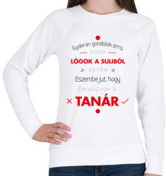 printfashion Gyakran gondolok arra, hogy lógok - Női pulóver - Fehér (6505836)