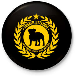 printfashion Francia bulldog kiskutya - Kitűző, hűtőmágnes - Fekete (3097277)