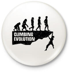printfashion Climbing Evolution - Kitűző, hűtőmágnes - Fehér (3080897)