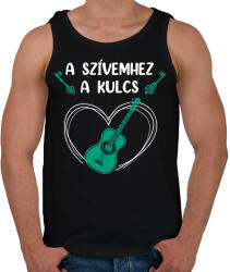 printfashion A szívemhez a kulcs - Gitár - Férfi atléta - Fekete (7639956)