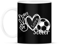 printfashion Peace love soccer - Bögre - Fekete (10781110)