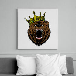 printfashion Medve king - Vászonkép - Fehér (6629290)