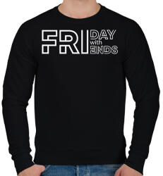 printfashion Friday with Friends - white - Férfi pulóver - Fekete (7080640)