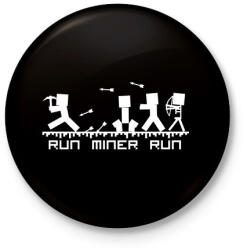 printfashion Minecraft bányász (fehér) - Kitűző, hűtőmágnes - Fekete (3097775)