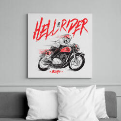 printfashion Hell Rider - Vászonkép - Fehér (6619945)