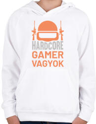 printfashion Hardcore gamer vagyok - Gyerek kapucnis pulóver - Fehér (11691401)