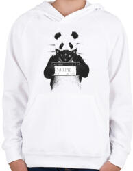 printfashion Bad panda - Gyerek kapucnis pulóver - Fehér (233648)