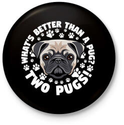 printfashion Két kutya jobb mint egy - Kitűző, hűtőmágnes - Fekete (3094973)