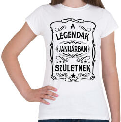 printfashion A legendák januárban születnek - Női póló - Fehér (7410332)
