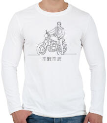printfashion My bike my life - Férfi hosszú ujjú póló - Fehér (6364367)