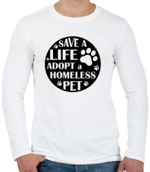 printfashion Save a life - Férfi hosszú ujjú póló - Fehér (13560742)