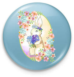 printfashion Tavaszi nyuszi - Kitűző, hűtőmágnes - Világoskék (14494606)