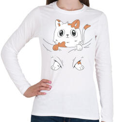 printfashion Cica baba - Női hosszú ujjú póló - Fehér (13997204)