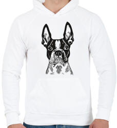 printfashion boston terrier - Férfi kapucnis pulóver - Fehér (15202882)