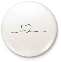 printfashion Szerelem vonal - Kitűző, hűtőmágnes - Fehér (6021153)
