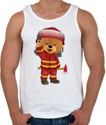 printfashion Tűzoltó maci - Férfi atléta - Fehér (9476144)