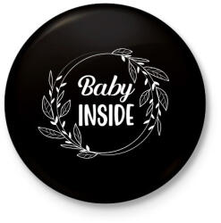 printfashion Baby inside - White - Kitűző, hűtőmágnes - Fekete (7053619)