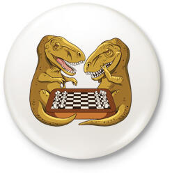 printfashion Dínók sakkoznak - Kitűző, hűtőmágnes - Fehér (13275317)