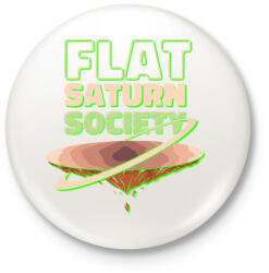 printfashion Lapos szaturnusz - Flat Saturn - Kitűző, hűtőmágnes - Fehér (4371626)