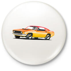 printfashion Fast car - Kitűző, hűtőmágnes - Fehér (3082797)